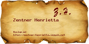 Zentner Henrietta névjegykártya